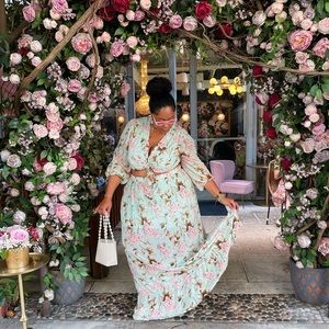 Two piece long flowy dress for the tall girls